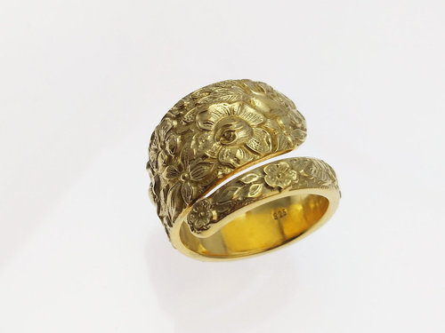 Silver Ring Repousse gold plated